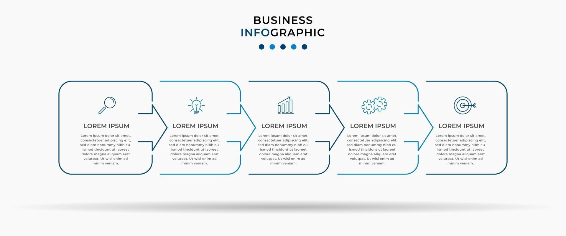 modèle de conception infographique avec des icônes et 5 options ou étapes vecteur