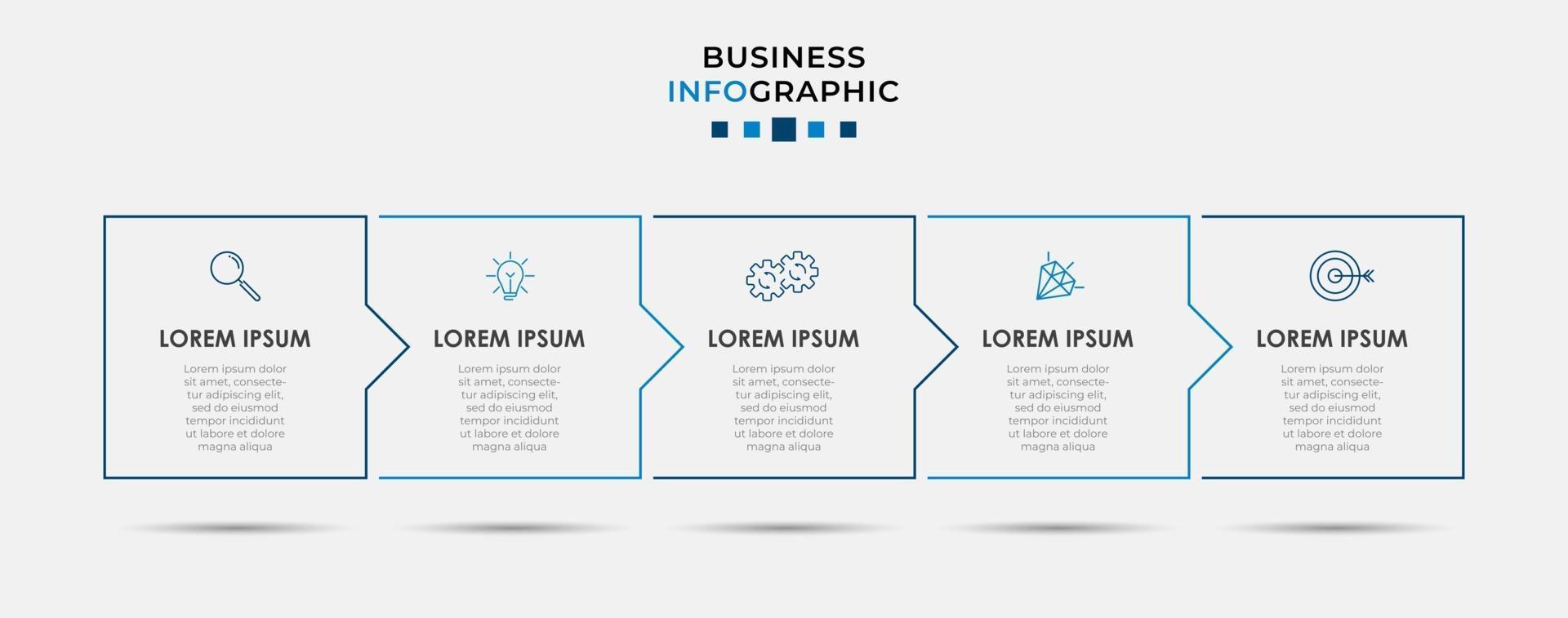 modèle de conception infographique avec des icônes et 5 options ou étapes vecteur