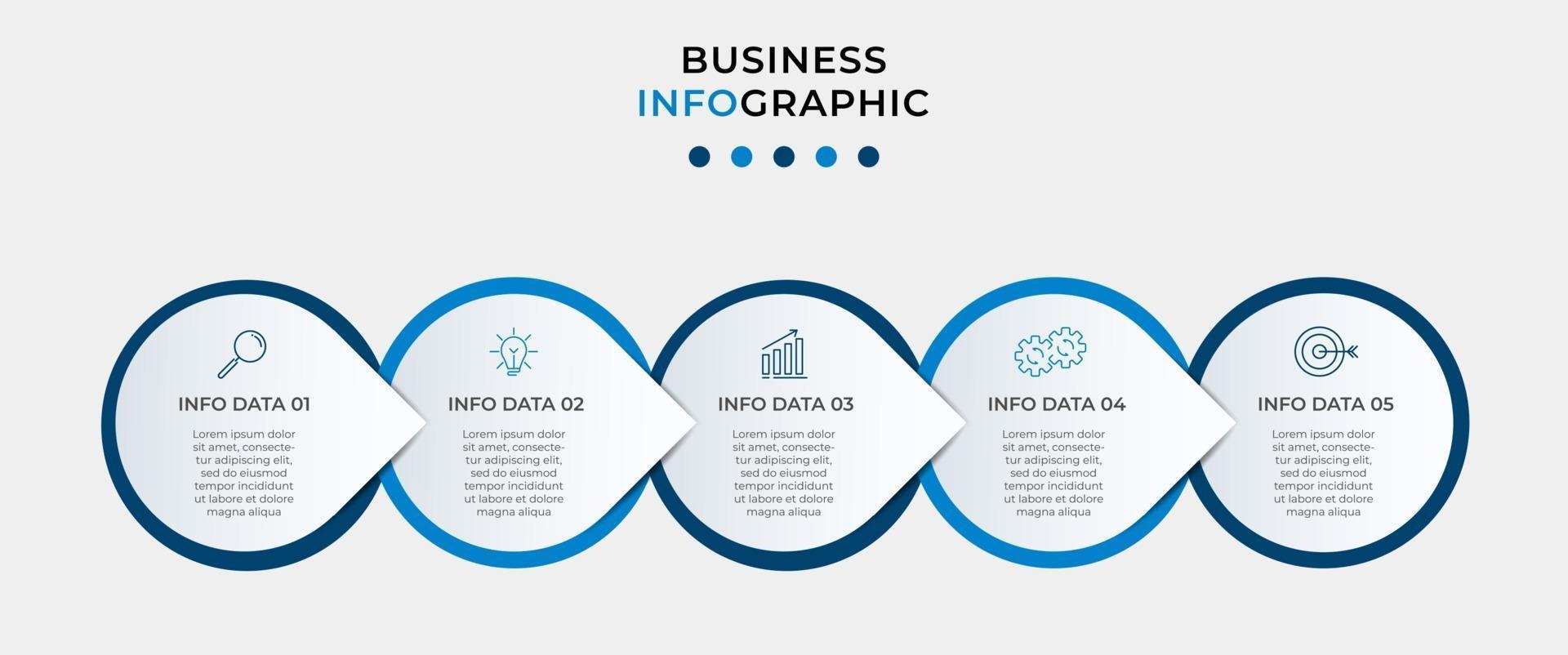 modèle de conception infographique avec des icônes et 5 options ou étapes vecteur