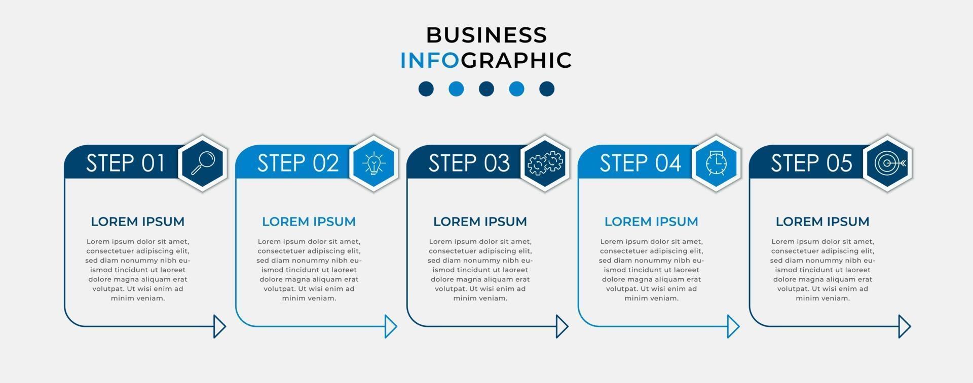 modèle de conception infographique avec des icônes et 5 options ou étapes vecteur