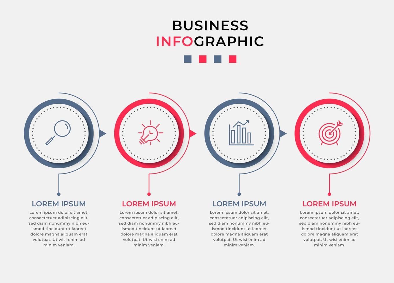 modèle de conception infographique avec icônes et 4 options ou étapes vecteur