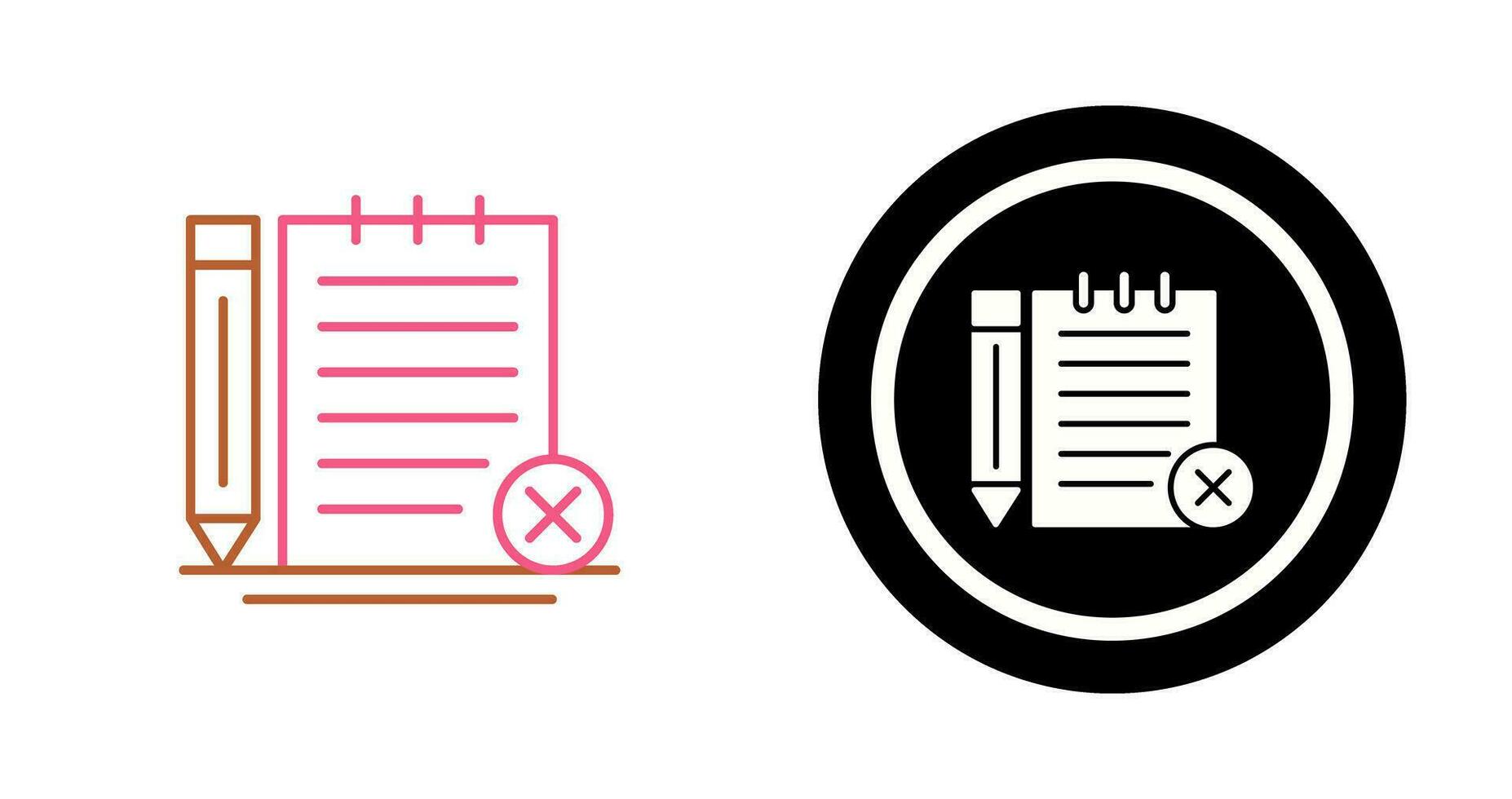 icône de vecteur de notes non cochées