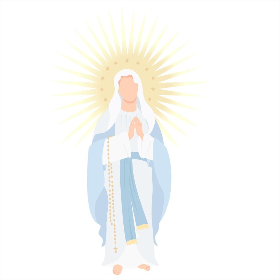 sainte marie mère vierge marie de dieu la reine du ciel prie docilement vecteur