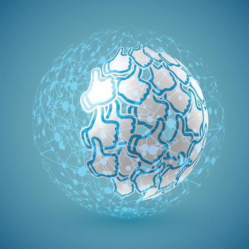 Bleu réaliste globe nuancé avec connexions, illustration vectorielle vecteur