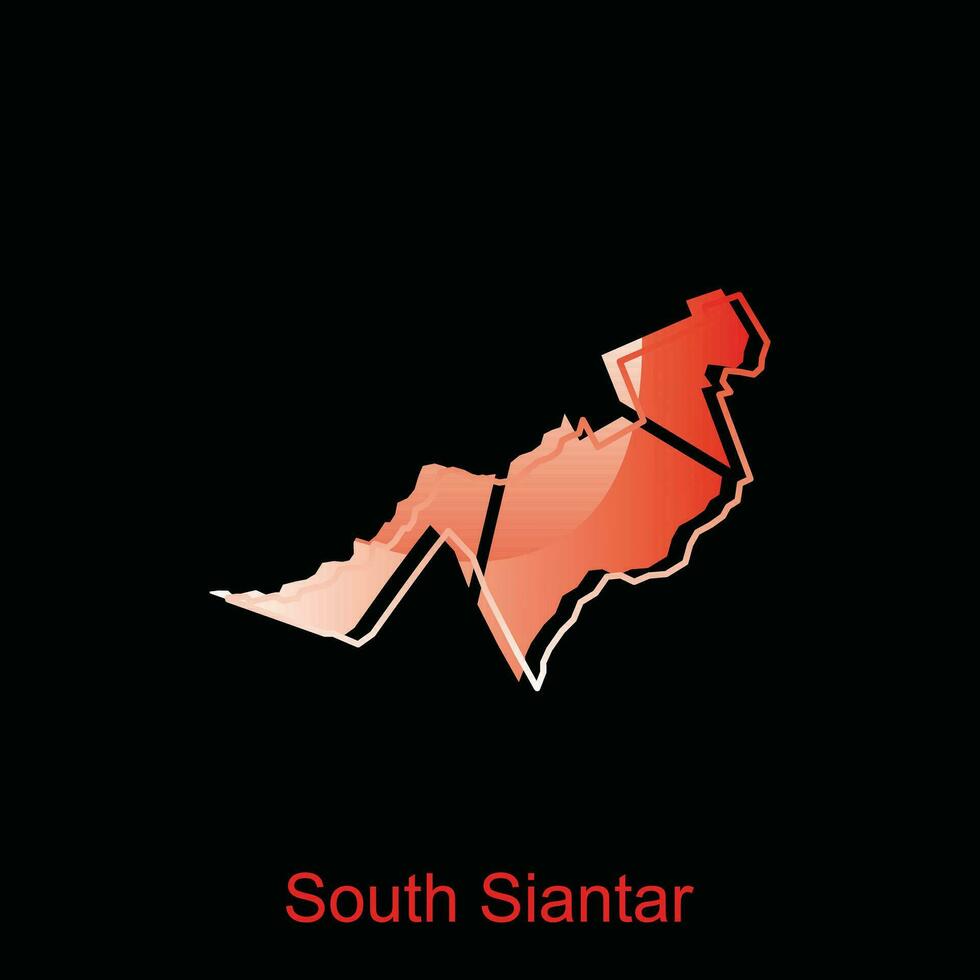 carte ville de Sud Siantar illustration conception avec contour sur noir arrière-plan, conception modèle adapté pour votre entreprise vecteur