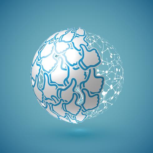 Bleu réaliste globe nuancé avec connexions, illustration vectorielle vecteur