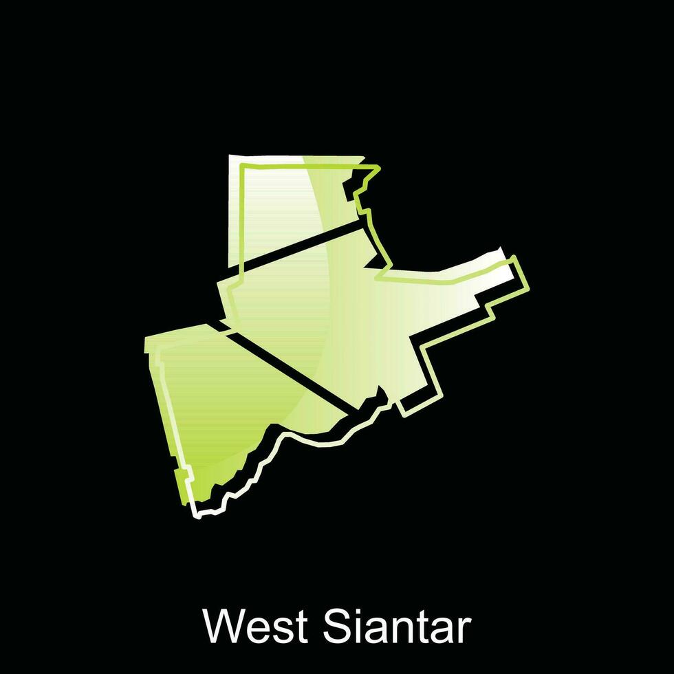 Ouest Siantar ville carte de Nord sumatra Province nationale les frontières, important villes, monde carte pays vecteur illustration conception modèle