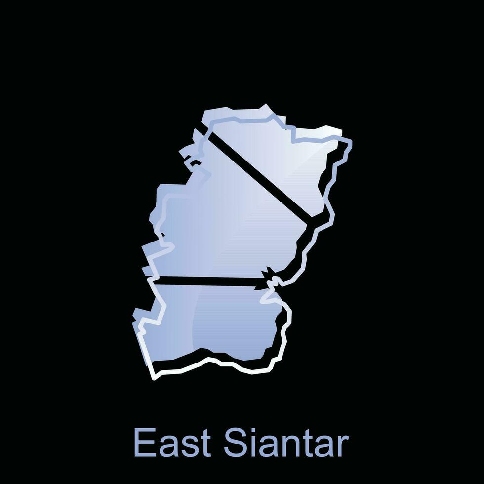 est Siantar ville carte de Nord sumatra Province nationale les frontières, important villes, monde carte pays vecteur illustration conception modèle