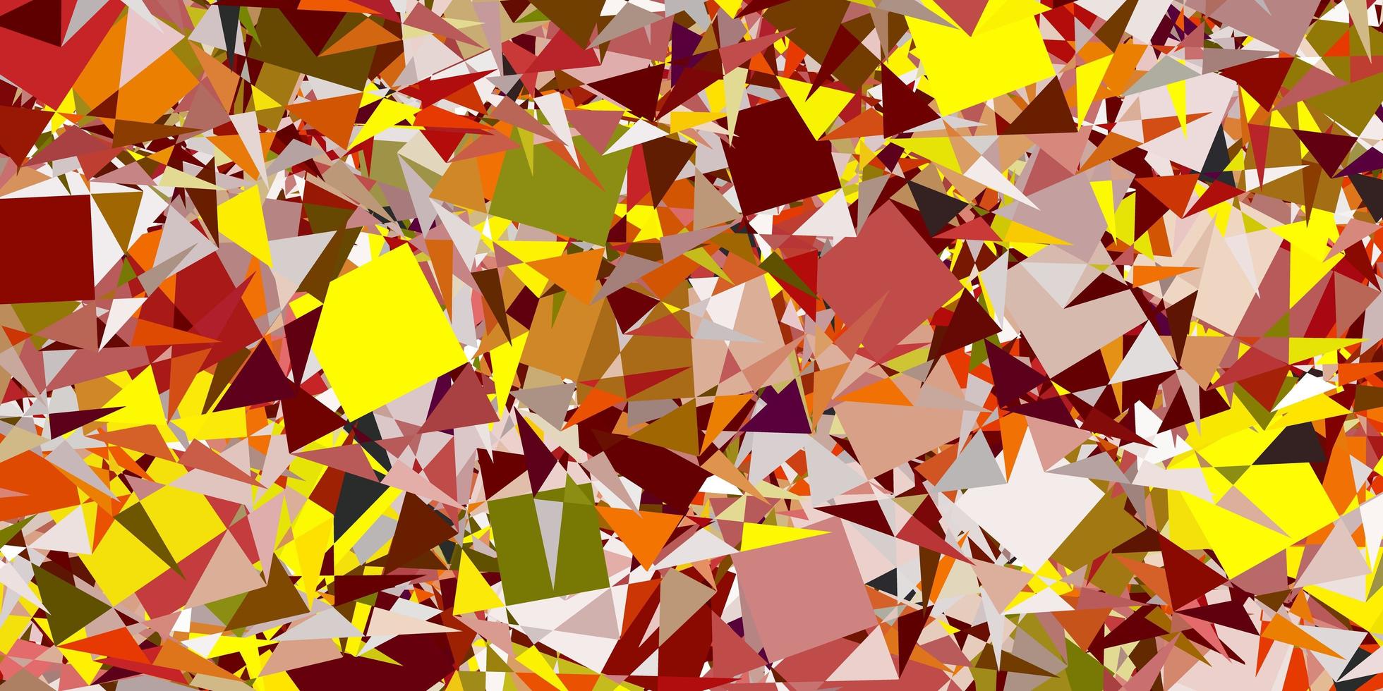 texture de vecteur rouge et jaune clair avec des triangles aléatoires.