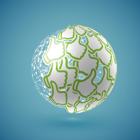 Bleu réaliste globe nuancé avec connexions, illustration vectorielle vecteur