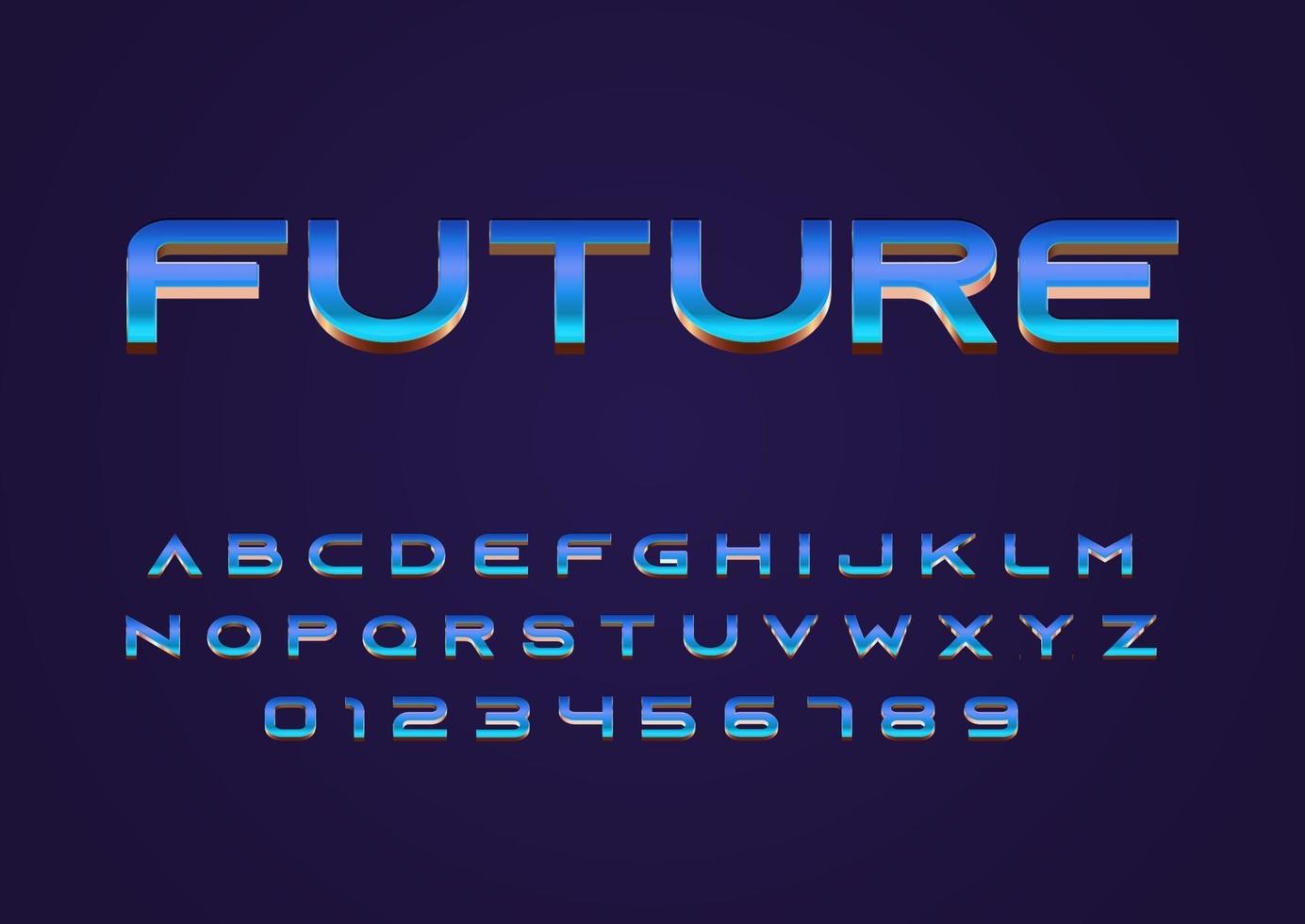 future techno concept style police vectorielle majuscule et nombre de chiffres vecteur