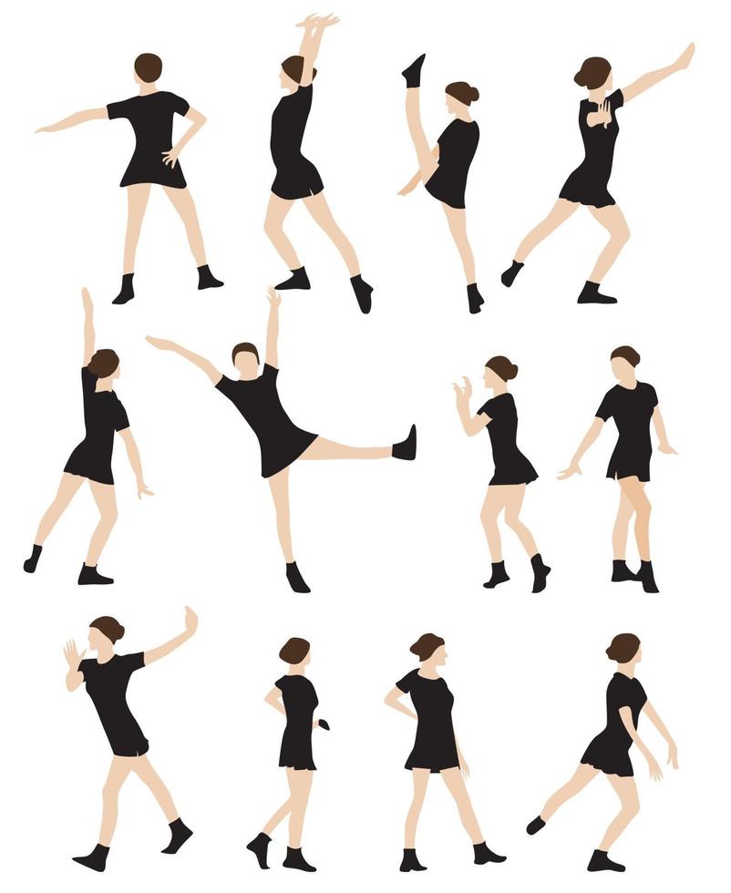 silhouette, de, a, danse, femme, vecteur, illustration vecteur