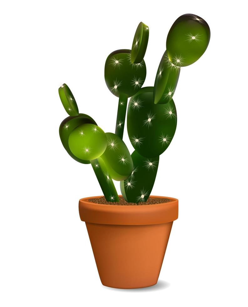 cactus en illustration vectorielle de pot de fleurs vecteur