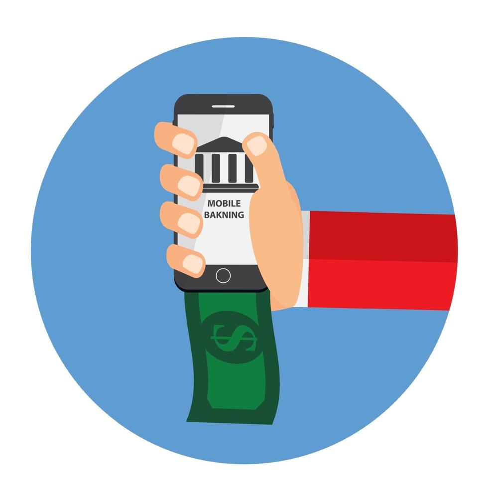 illustration vectorielle de concept plat de paiement bancaire mobile vecteur