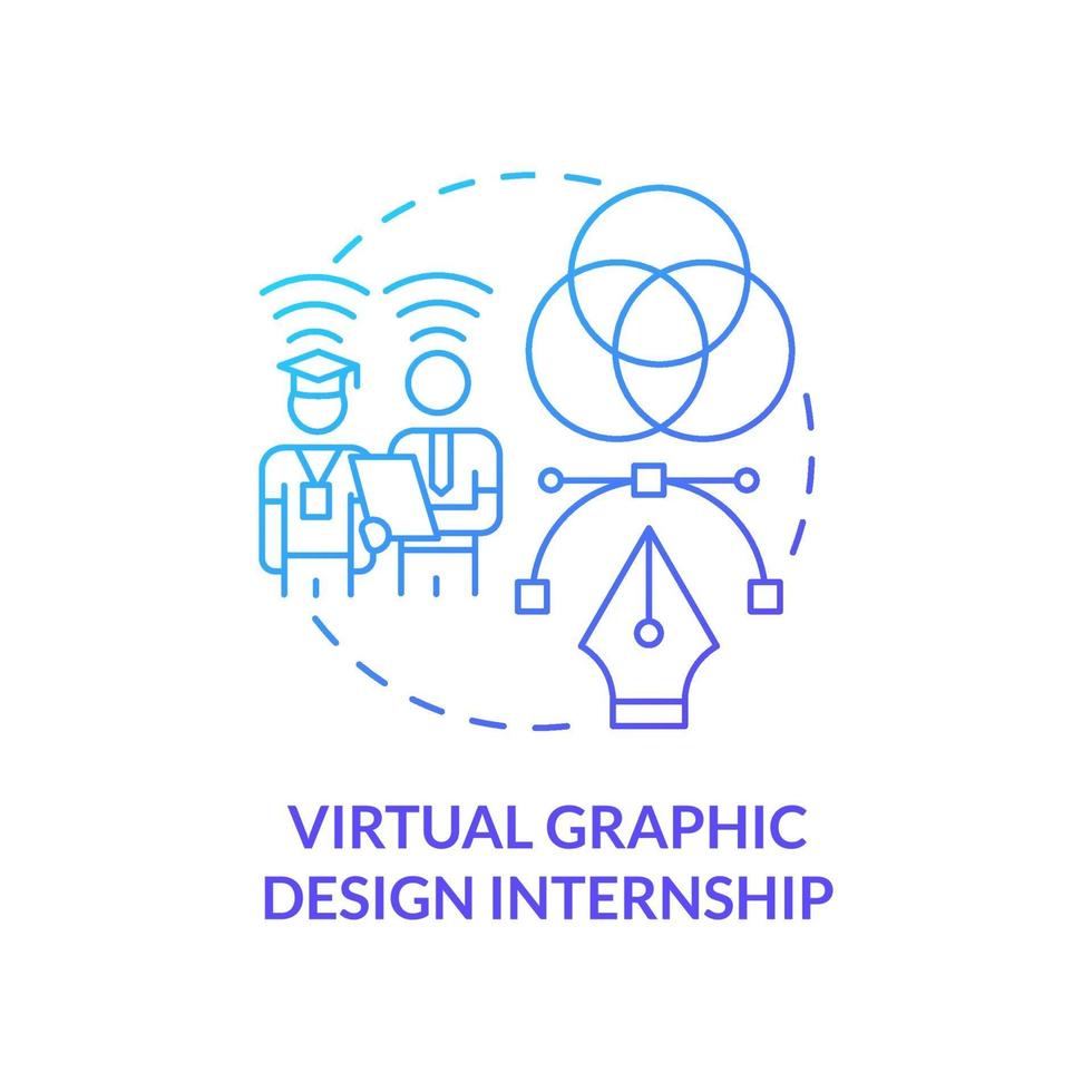 icône de concept de stage de conception graphique virtuelle vecteur