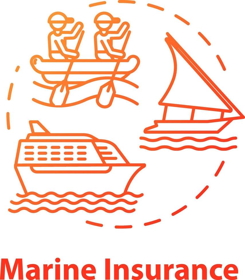 icône de concept d'assurance maritime vecteur