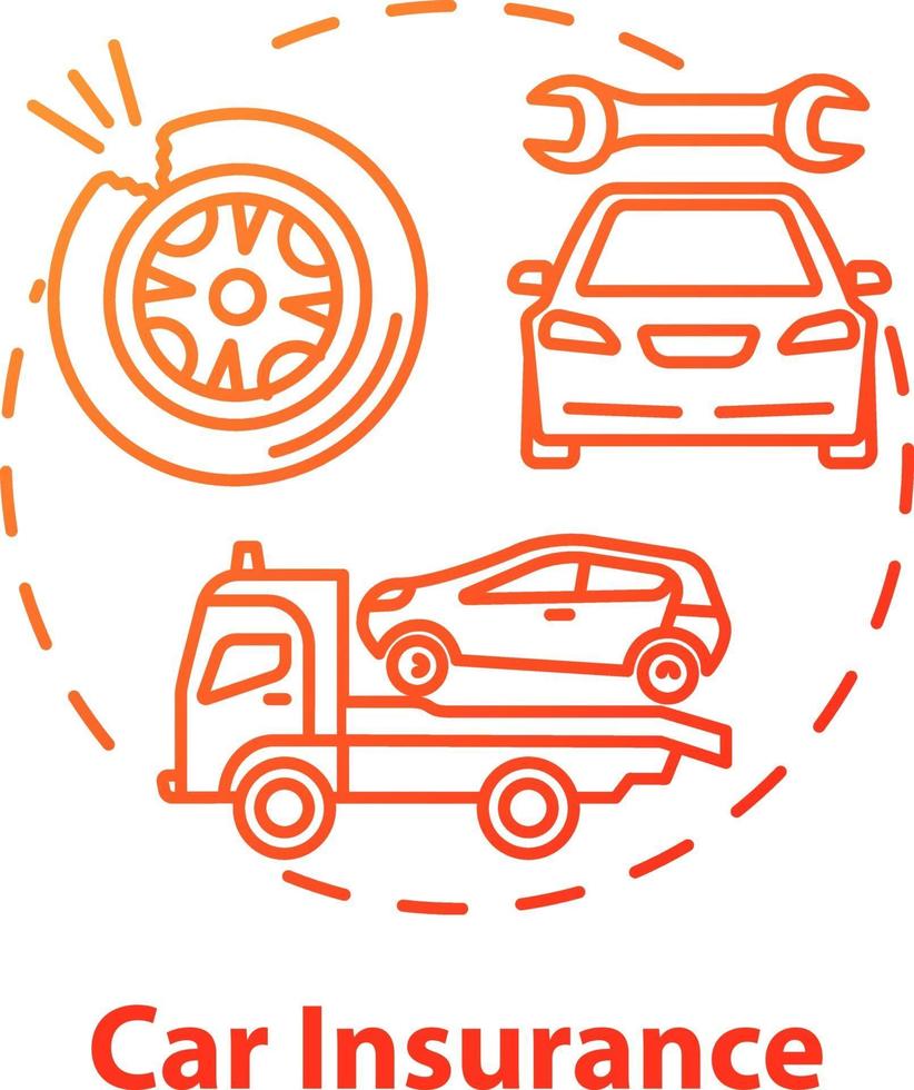 icône de concept d'assurance automobile vecteur