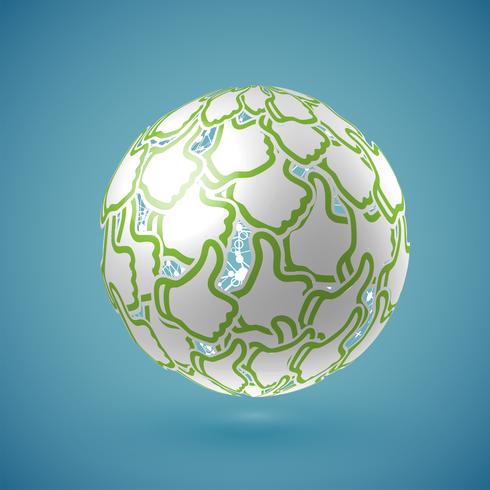 Bleu réaliste globe nuancé avec connexions, illustration vectorielle vecteur