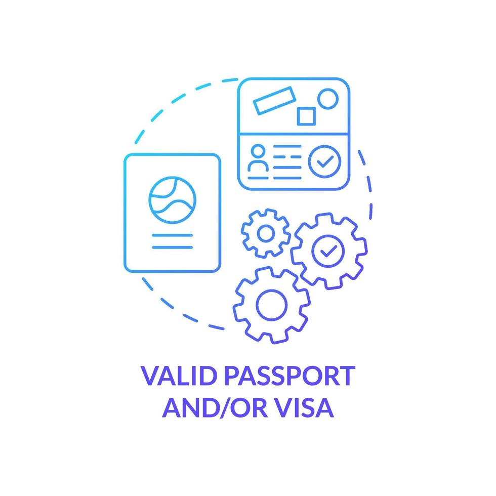 passeport valide et icône de concept de visa vecteur