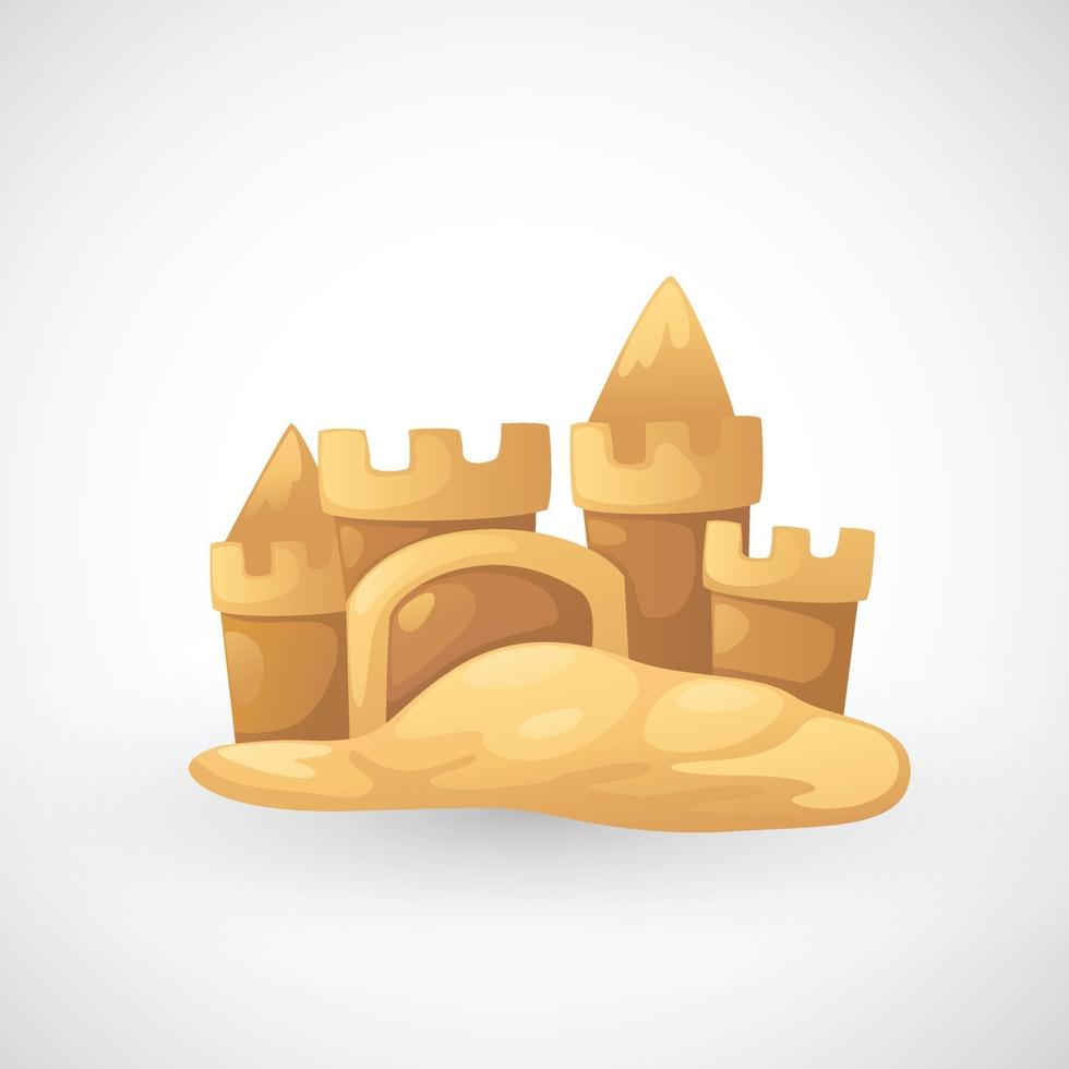 illustration du château de sable isolé vecteur
