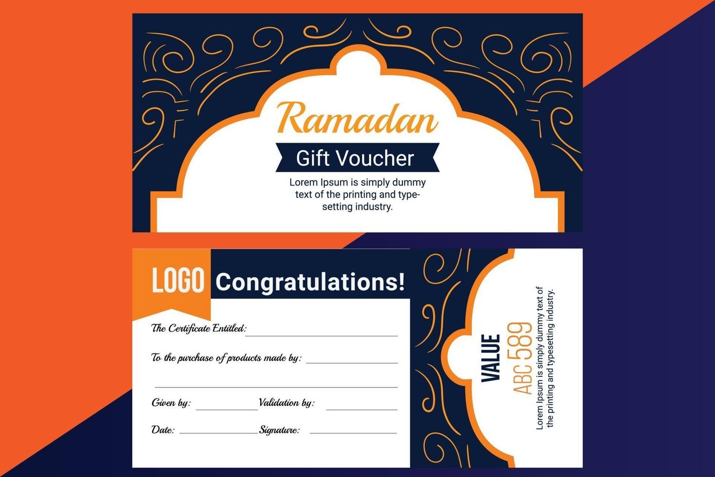 collection de coupons-cadeaux du ramadan avec différentes offres de réduction vecteur