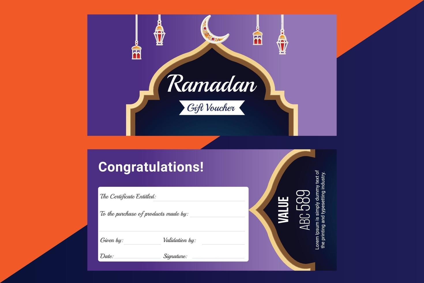 collection de coupons-cadeaux du ramadan avec différentes offres de réduction vecteur