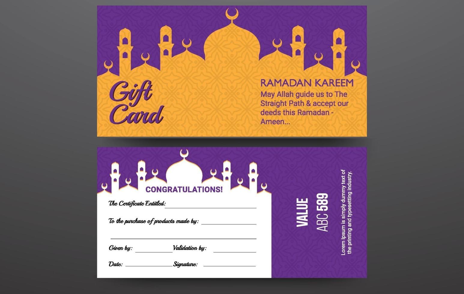 collection de coupons-cadeaux du ramadan avec différentes offres de réduction vecteur