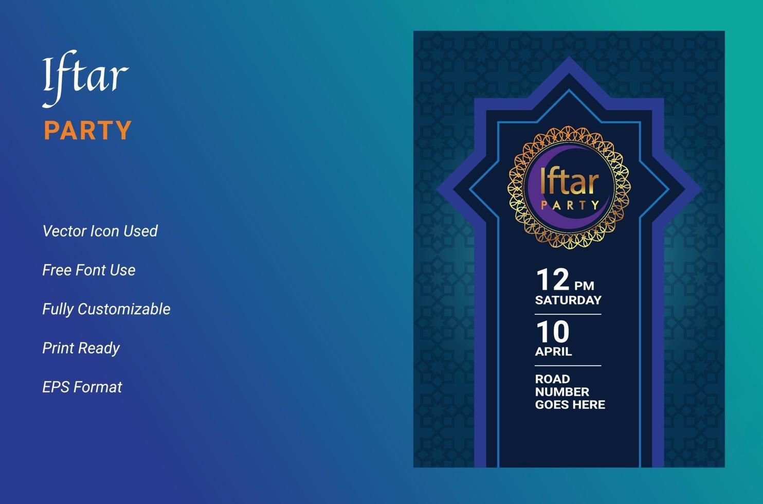 conception de flyer invitation fête ifter. dépliant du ramadan pour la fête d'ifter vecteur