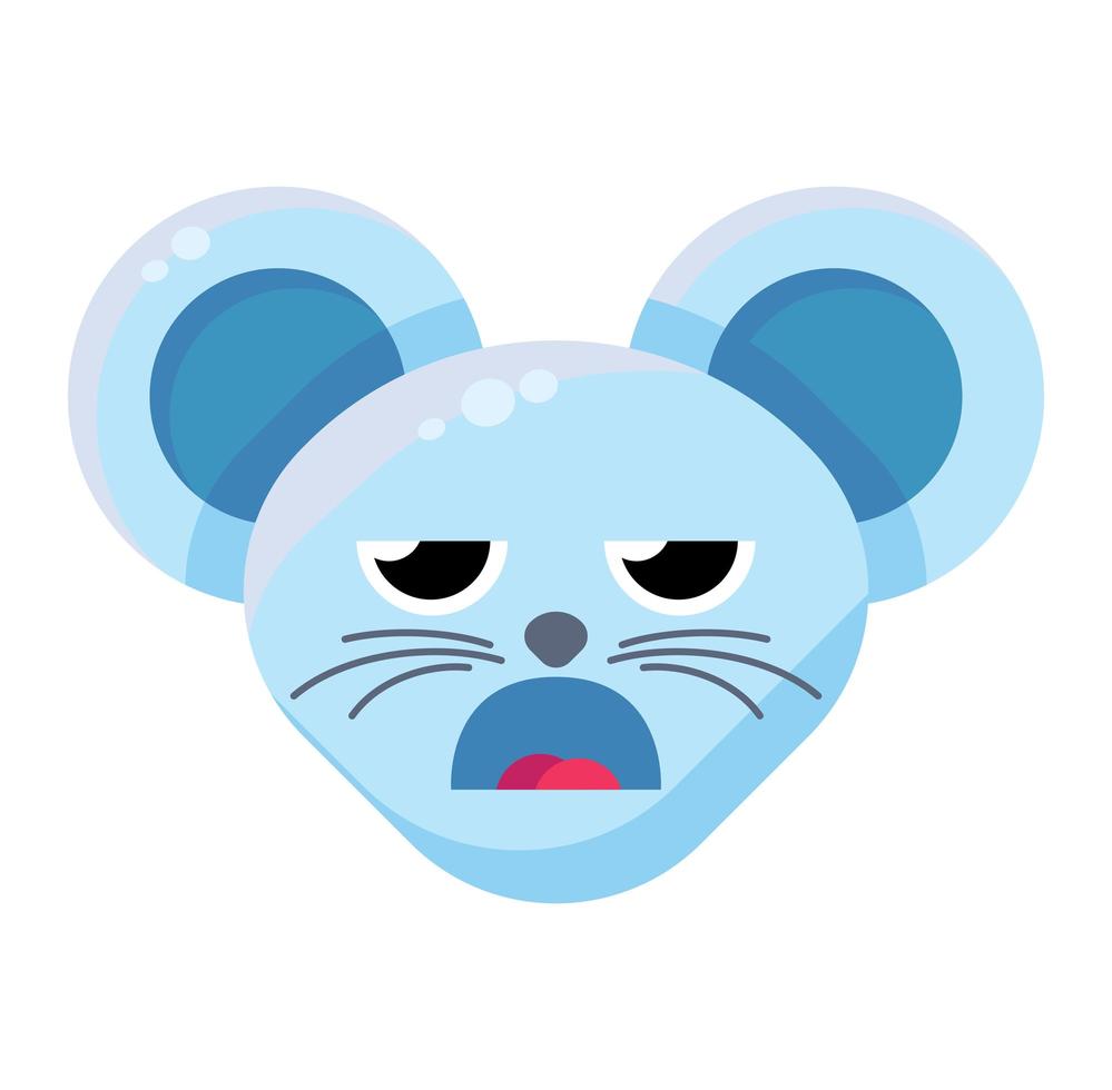 emoji mignon drôle animal souris expression ennuyeuse vecteur