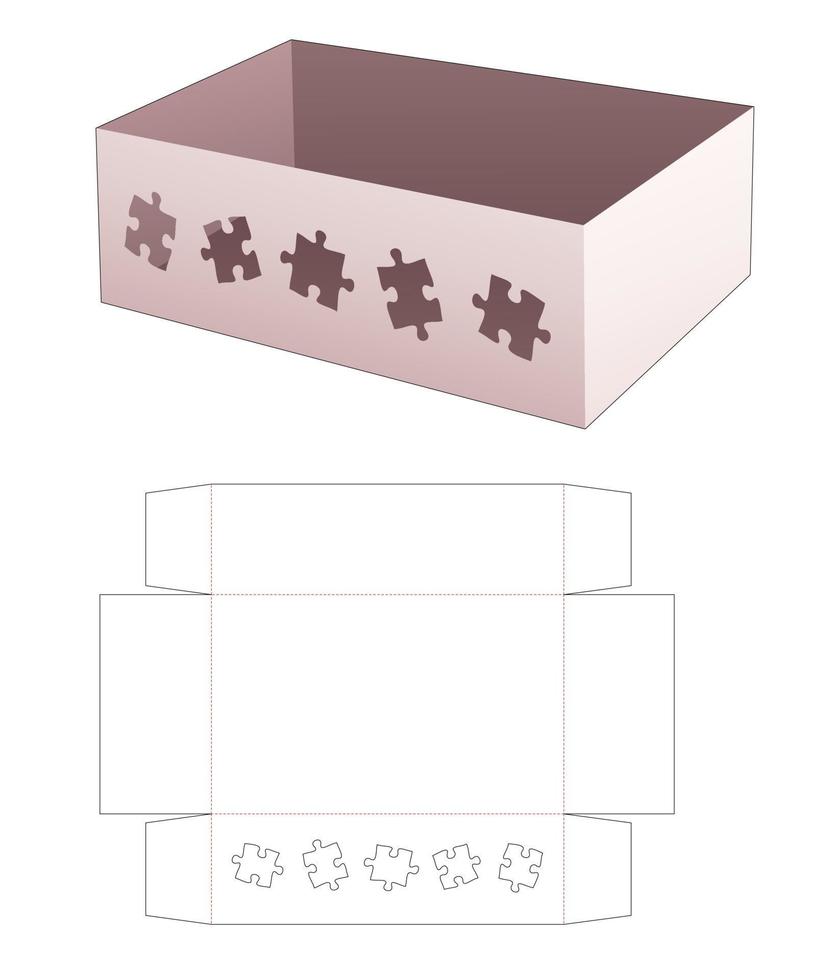 modèle de découpe de boîte d'emballage vecteur