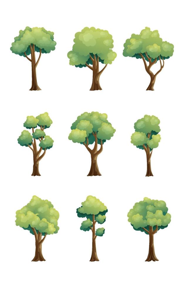 collection d'icônes d'arbre vecteur