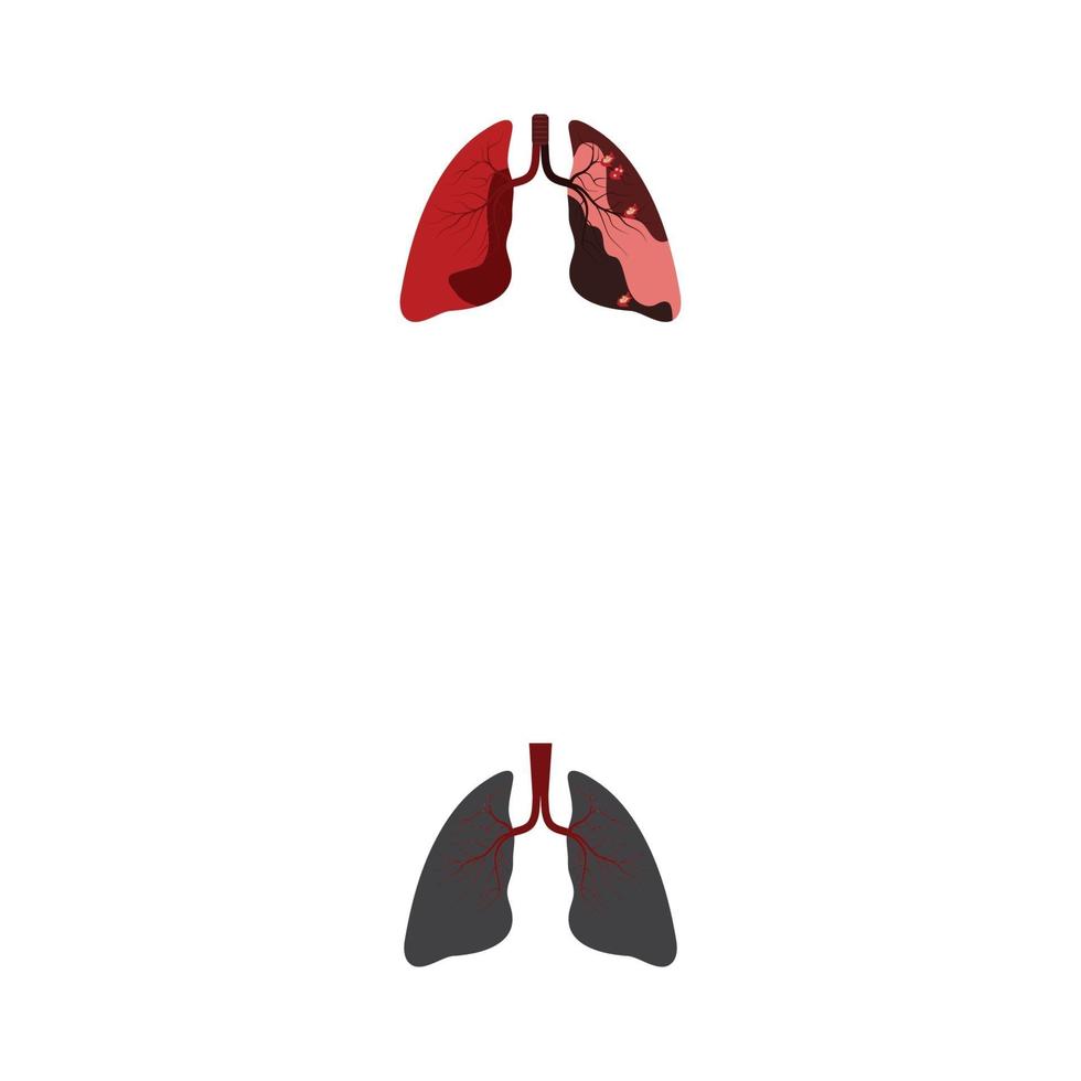 symbole de vecteur de modèle de logo de poumon