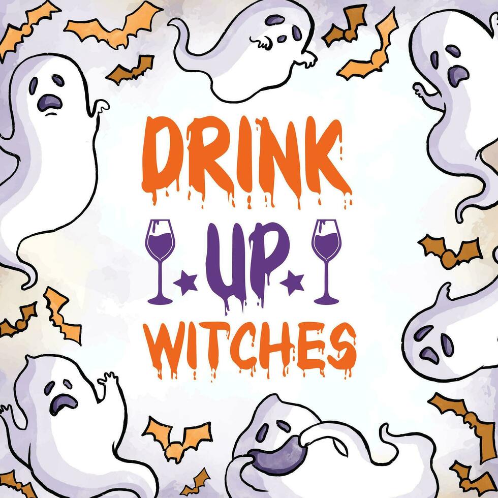 boisson en haut sorcières content Halloween vecteur