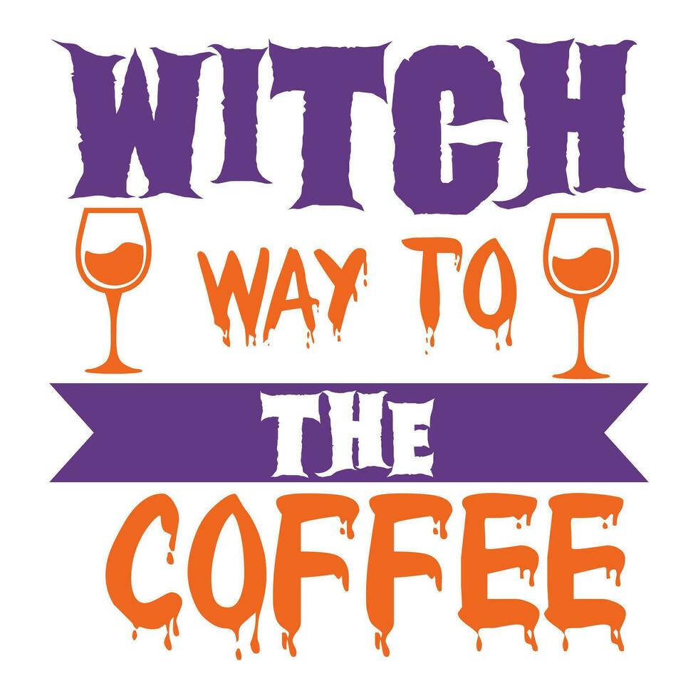 sorcière façon à le café content Halloween vecteur