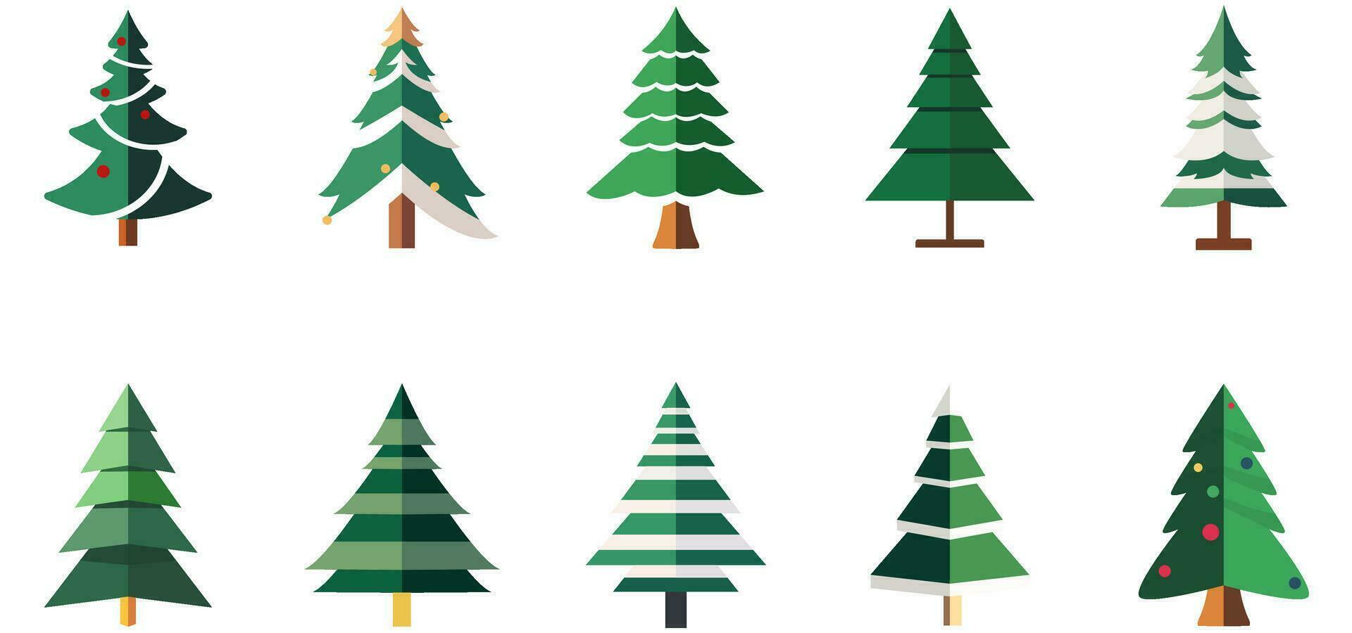 Noël arbre ensemble de décorations élément pour Noël vacances bannière, affiche vecteur