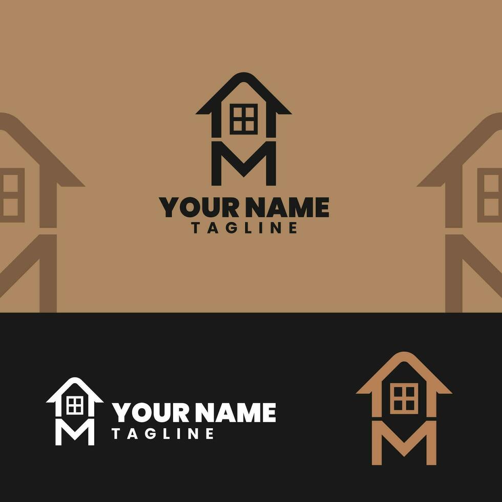 un m lettre logo conception modèle maison logo vecteur