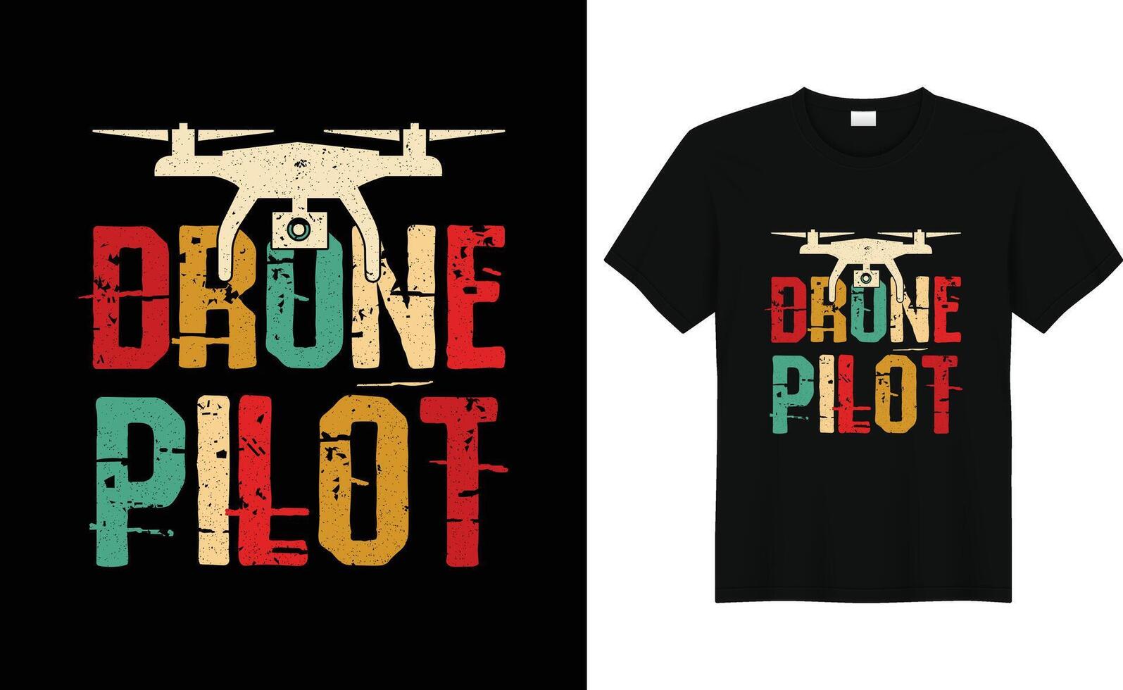 drone pilote marrant rétro ancien drone T-shirt conception vecteur