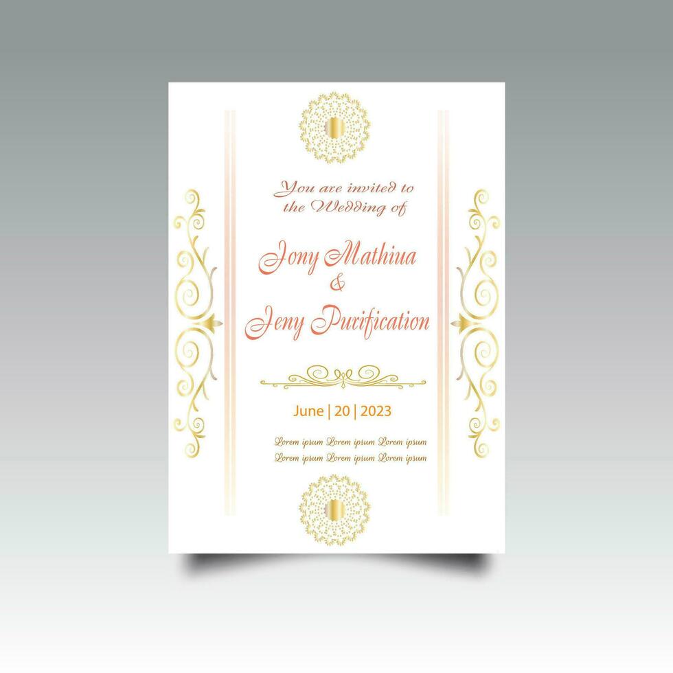 luxe mariage invitation carte conception ensemble. luxe ancien d'or vecteur invitation carte modèle