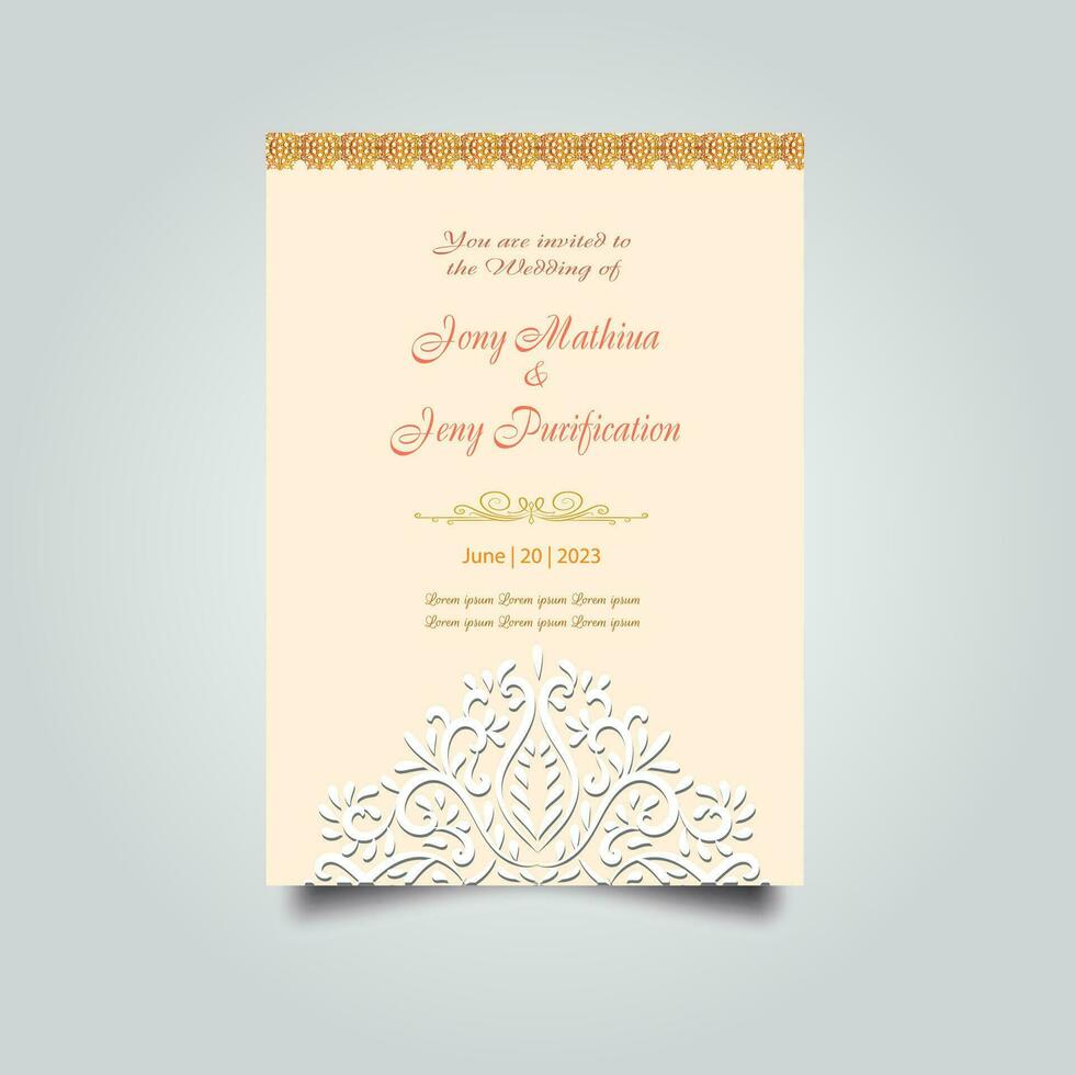 luxe mariage invitation carte conception ensemble. luxe ancien d'or vecteur invitation carte modèle