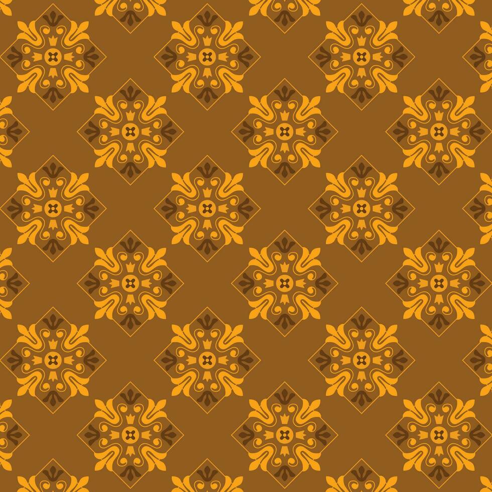 une vibrant floral modèle avec une combinaison de marron et Jaune teintes vecteur