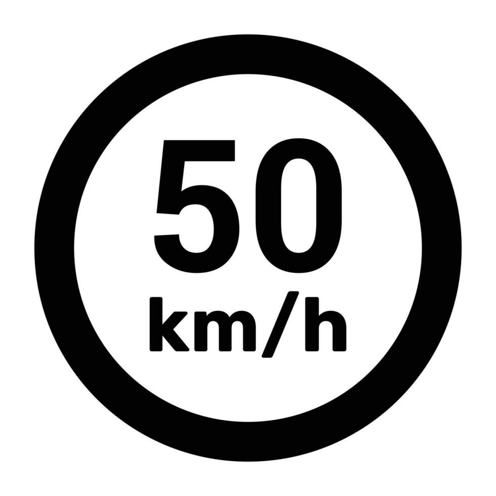 la vitesse limite signe 50 km h icône vecteur illustration