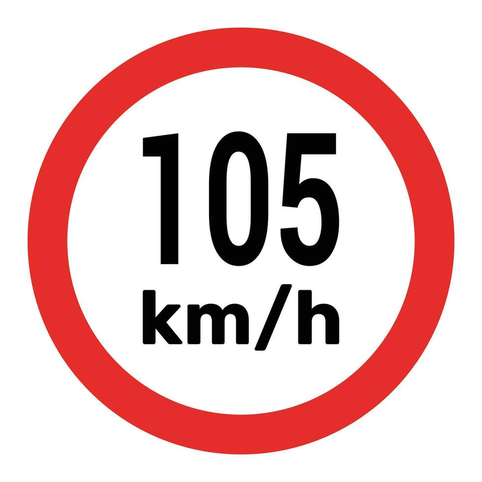 la vitesse limite signe 105 km h icône vecteur illustration