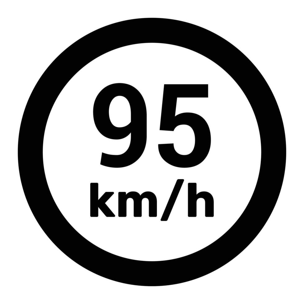 la vitesse limite signe 95 km h icône vecteur illustration