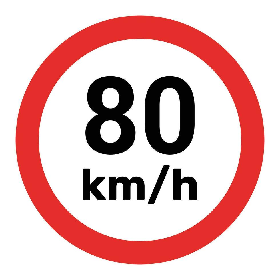 la vitesse limite signe 80 km h icône vecteur illustration