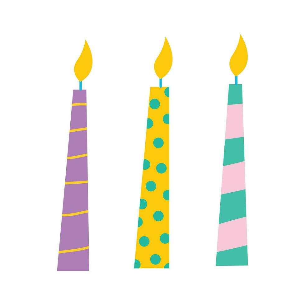 vecteur collection de coloré anniversaire bougies plat vecteur illustration sur blanc Contexte