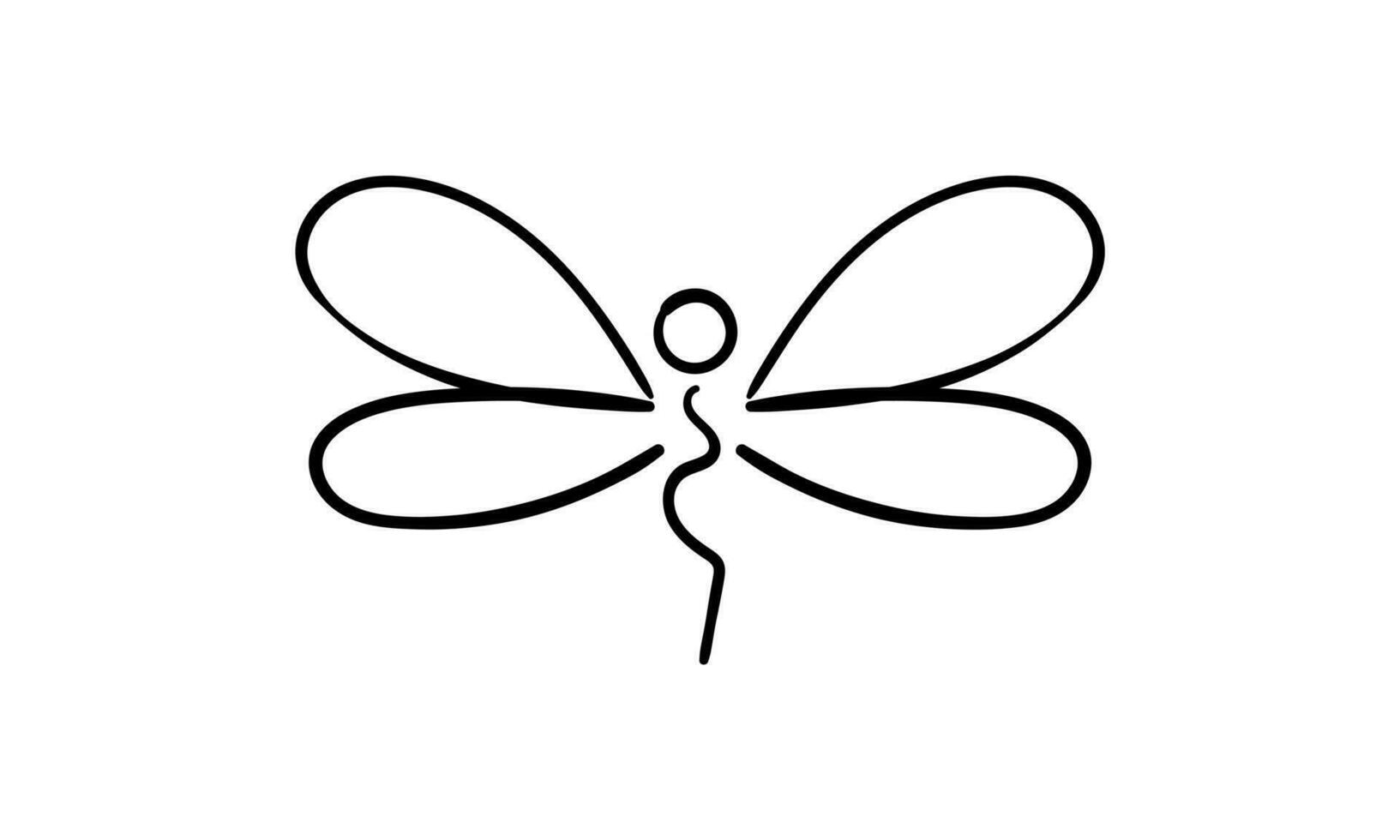 libellule ligne art avec Facile et moderne conception vecteur