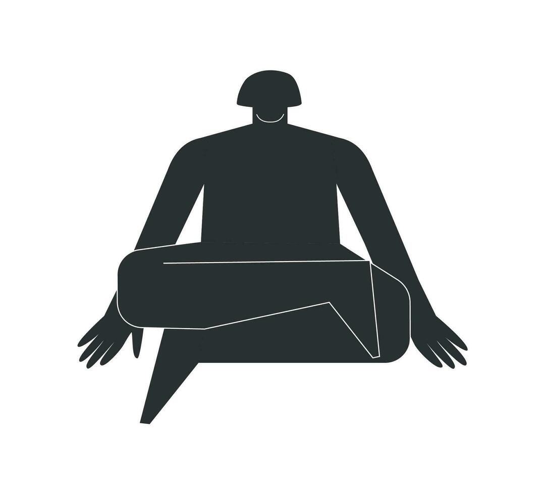 vecteur isolé illustration avec plat noir silhouette de femelle la personne Faire finesse. athlétique femme apprend yoga posture - Feu Journal pose. sportif exercice - agnistambhasana