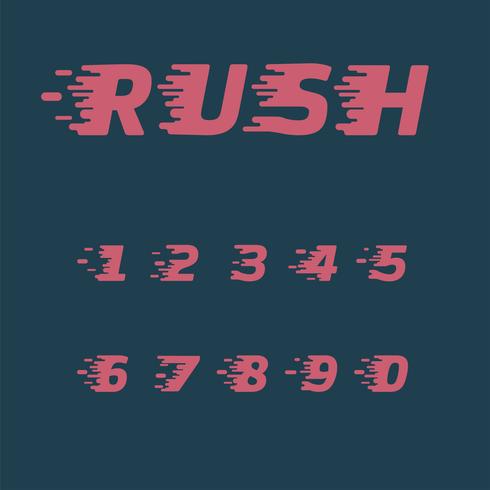 Jeu de caractères &#39;Rush&#39;, illustration vectorielle vecteur