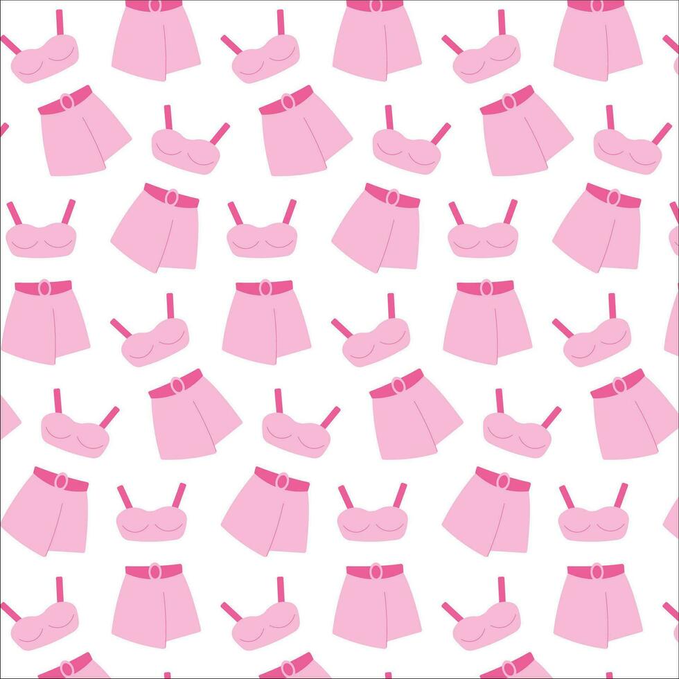costume robe Haut Vêtements poupée fille rose vecteur