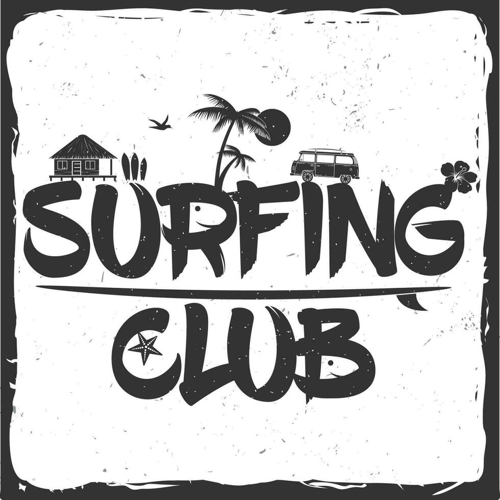 le surf club concept. vecteur